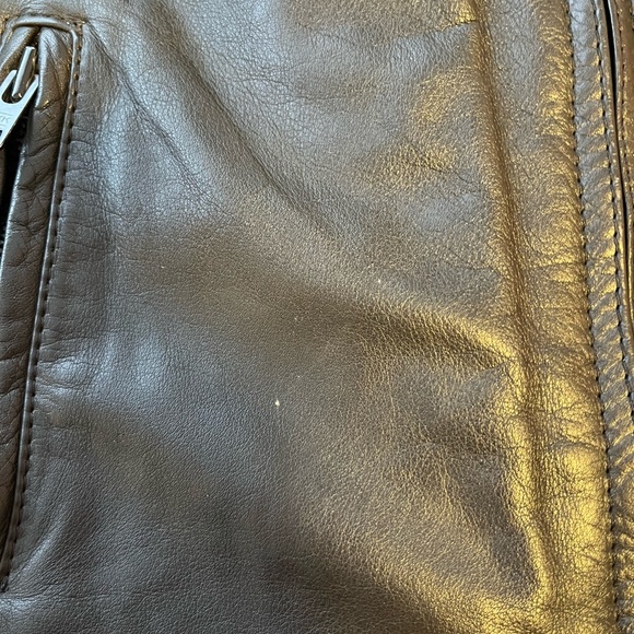 VINTAGE Black Leather Moto Jacket - Picture 2 of 11